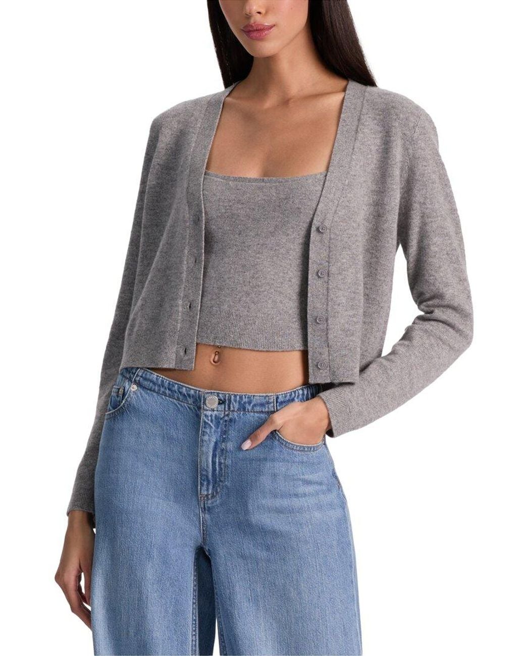Alice + Olivia Gray Grace Cashmere-Blend Cardigan