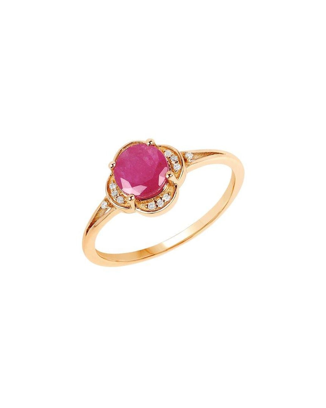 Diana M Pink Fine Jewelry 14k 0.99 Ct. Tw. Diamond & Ruby Ring