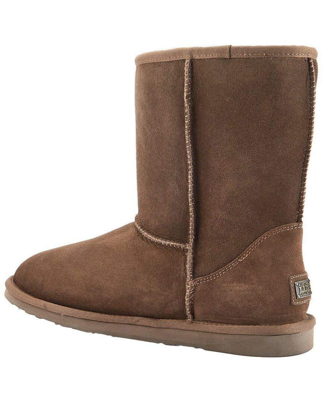Australia Luxe Brown Cozy Short Sheepskin Boot for men