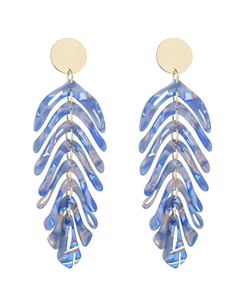 Eye Candy LA Blue Linda Leaf Earrings