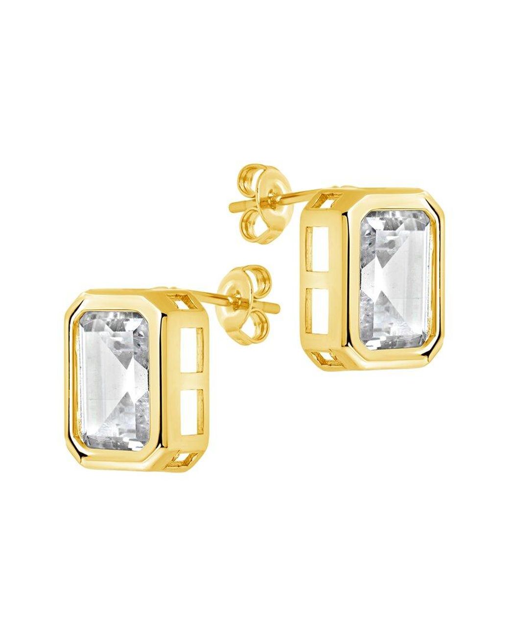 Sterling Forever Metallic 14K Cz Camille Earrings