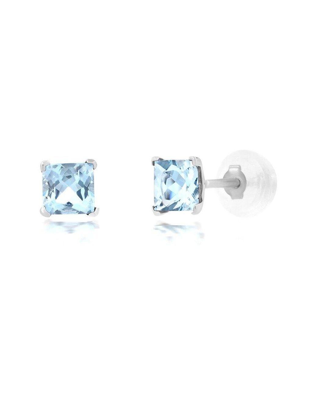 MaxColor Blue 14K 0.50 Ct. Tw. Aquamarine Studs