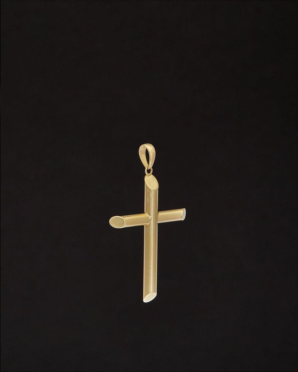 Italian Gold Black 14k Cross Pendant