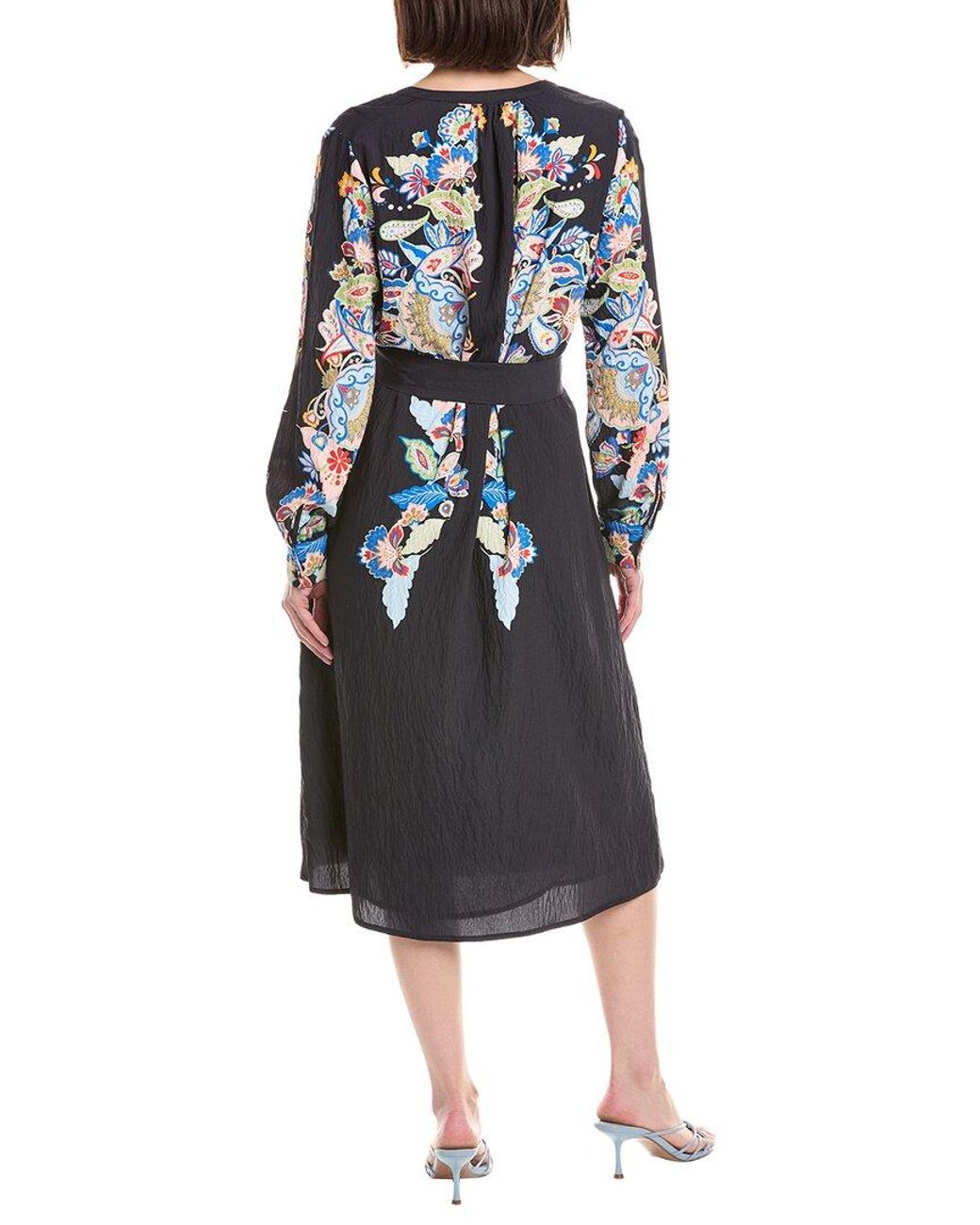 Tahari Black Split Neck A-Line Dress
