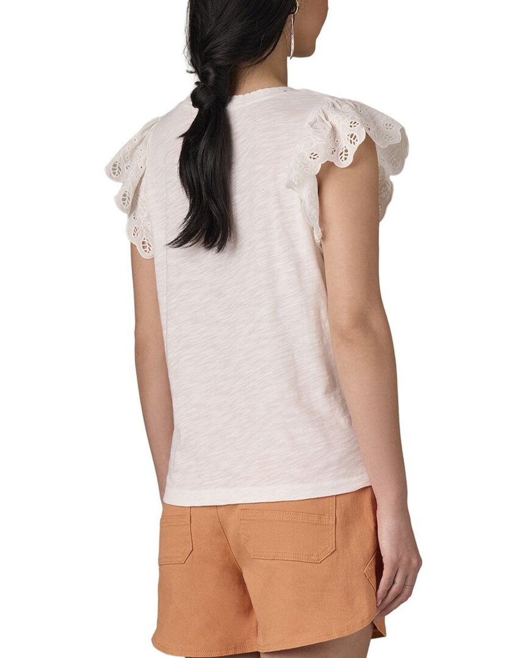 Wit & Wisdom White Petite Mixed Media Top