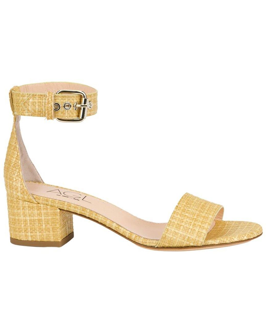 Agl Attilio Giusti Leombruni Metallic Lala Rafia Sandal
