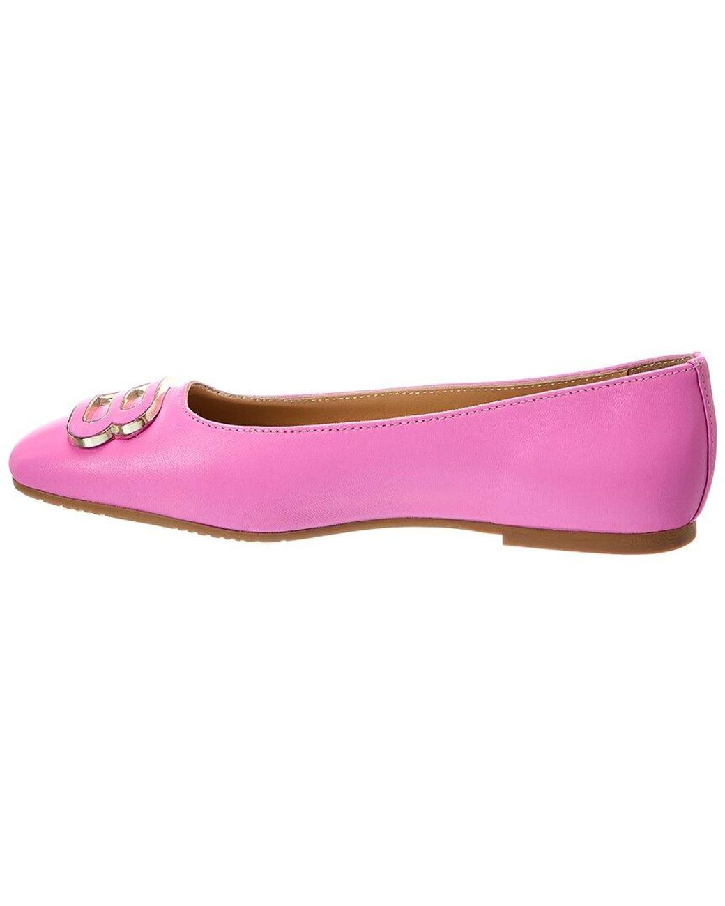Baldinini Pink Leather Ballet Flat