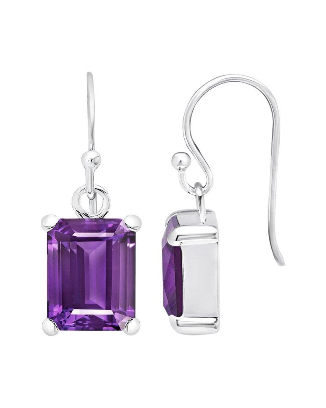 MaxColor White 4.00 Ct. Tw. Amethyst Dangle Earrings