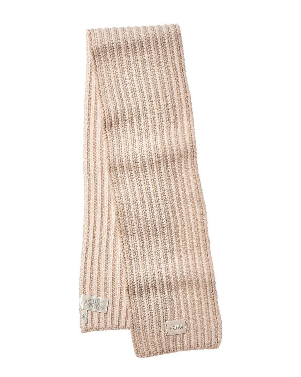 Fendi Natural Wool & Cashmere-Blend Scarf