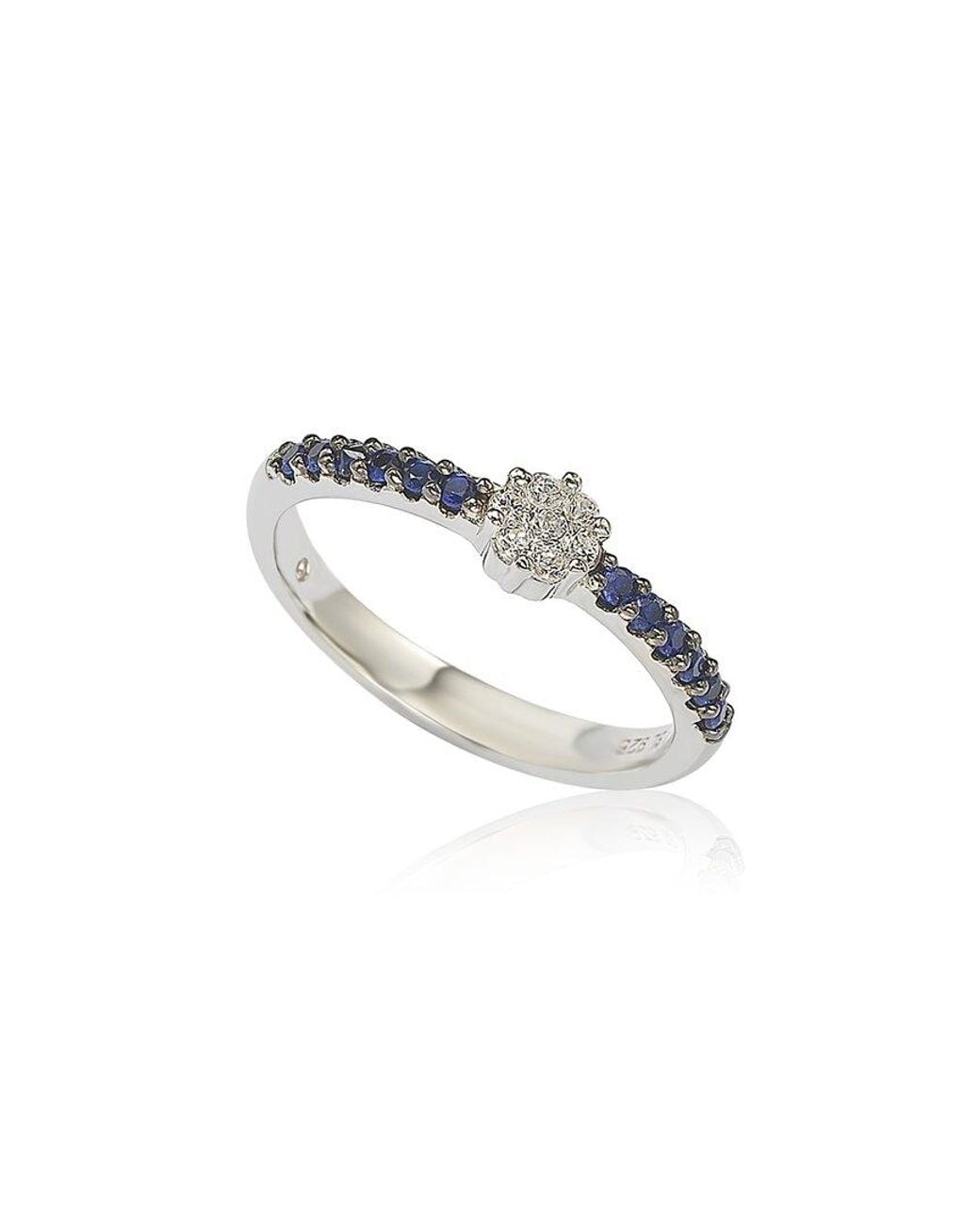 Suzy Levian White Silver Cz Stackable Ring