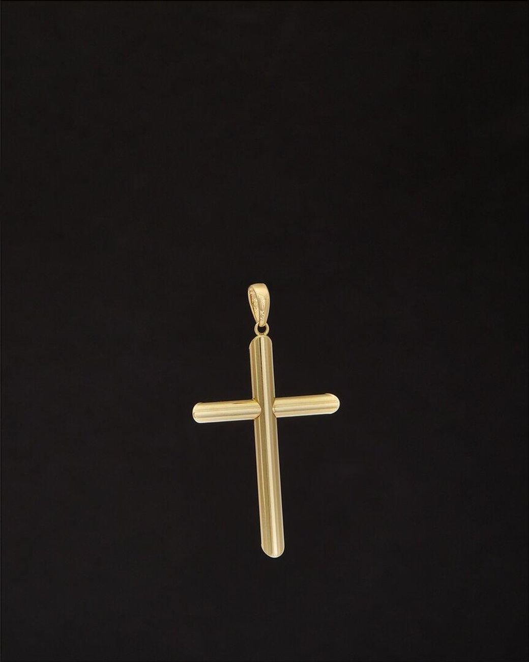 Italian Gold Black 14k Cross Pendant
