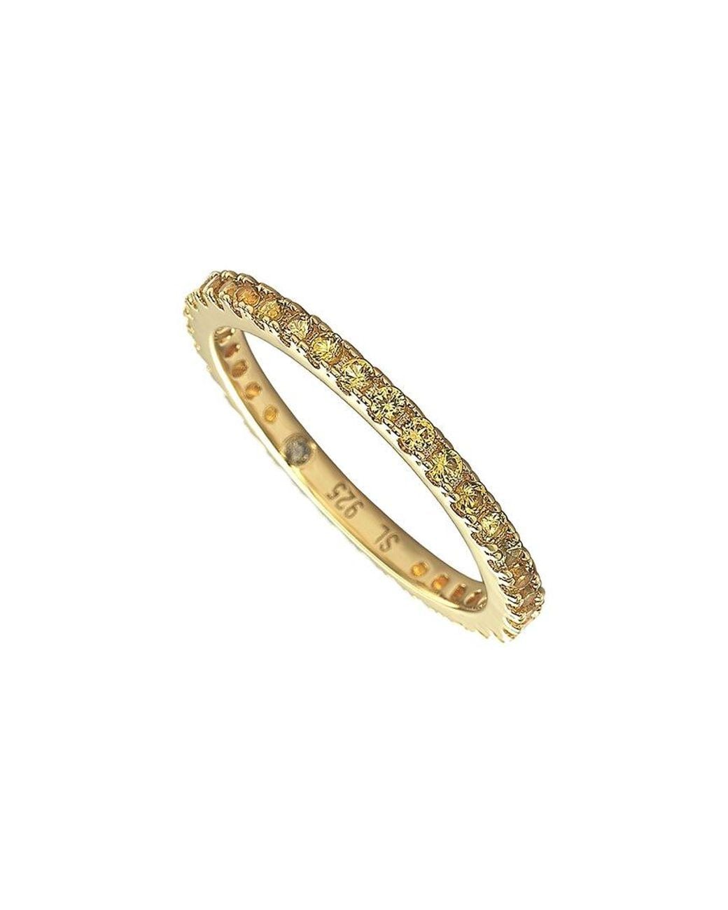 Suzy Levian White 0.02 Ct. Tw. Diamond & Sapphire Eternity Ring