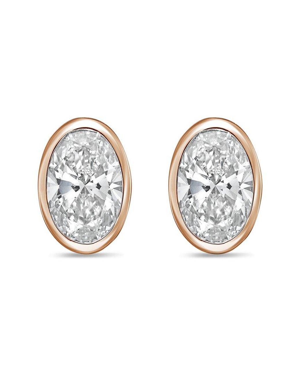 Diana M White Diana M. 14K Rose 10.00 Ct. Tw. Lab-Grown Diamond Stud Earrings