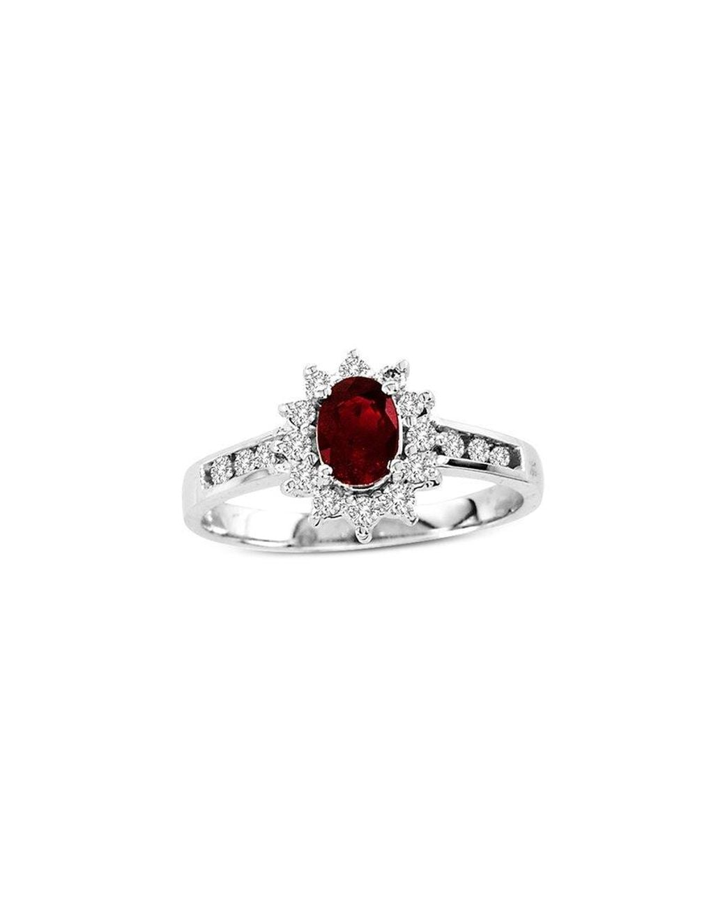 LEVARON White 14K 0.65 Ct. Tw. Diamond & Ruby Ring