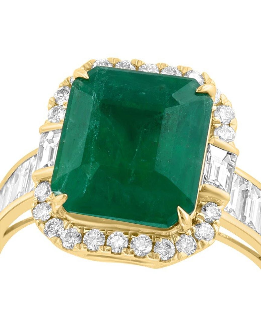 Effy Fine Jewelry Green 14K 5.55 Ct. Tw. Diamond & Emerald Ring