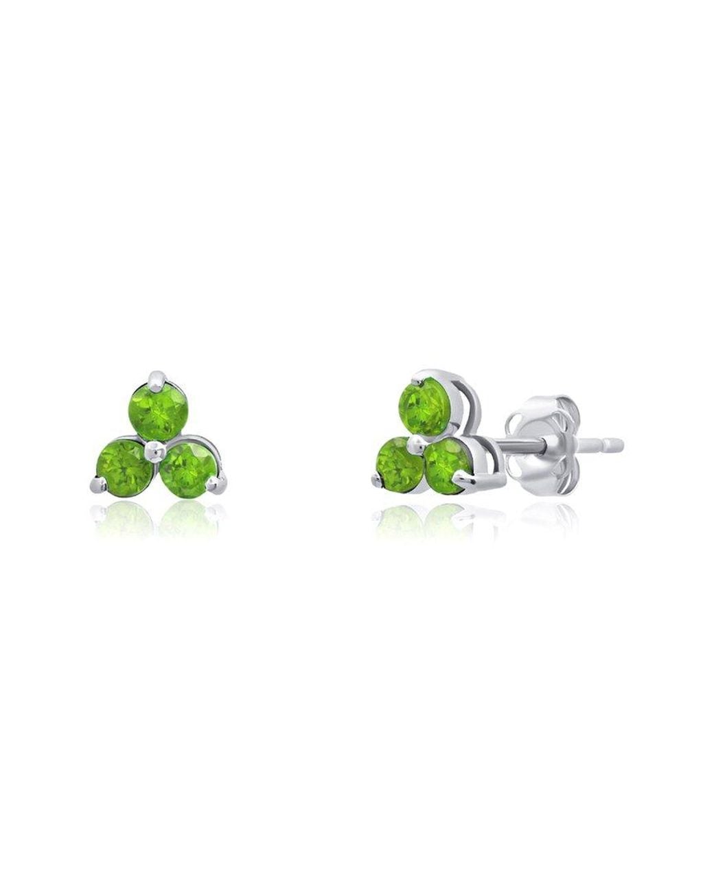 MaxColor Green 14K 0.35 Ct. Tw. Peridot Studs