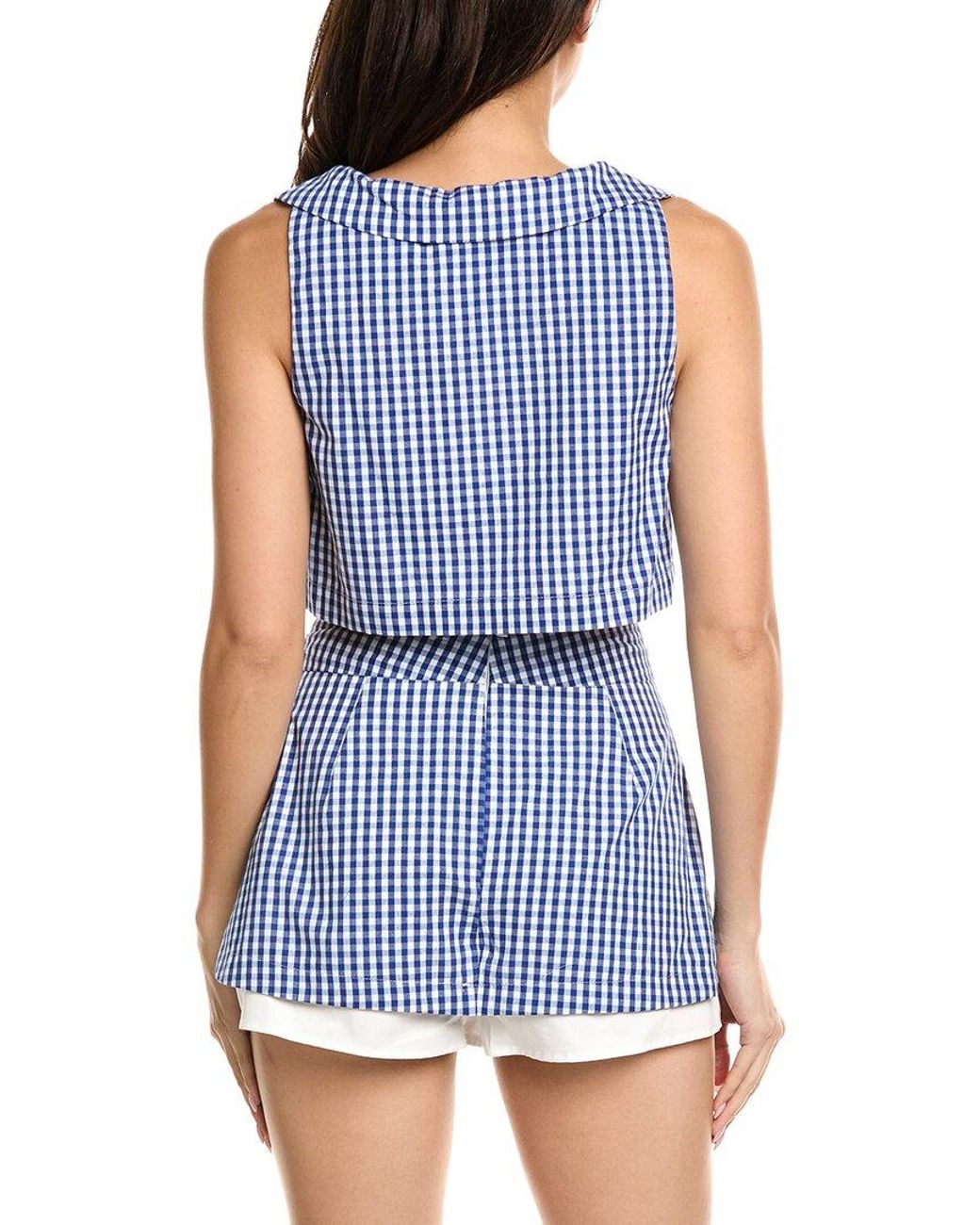 LUXE ALWAYS Blue Check Mini Skirt