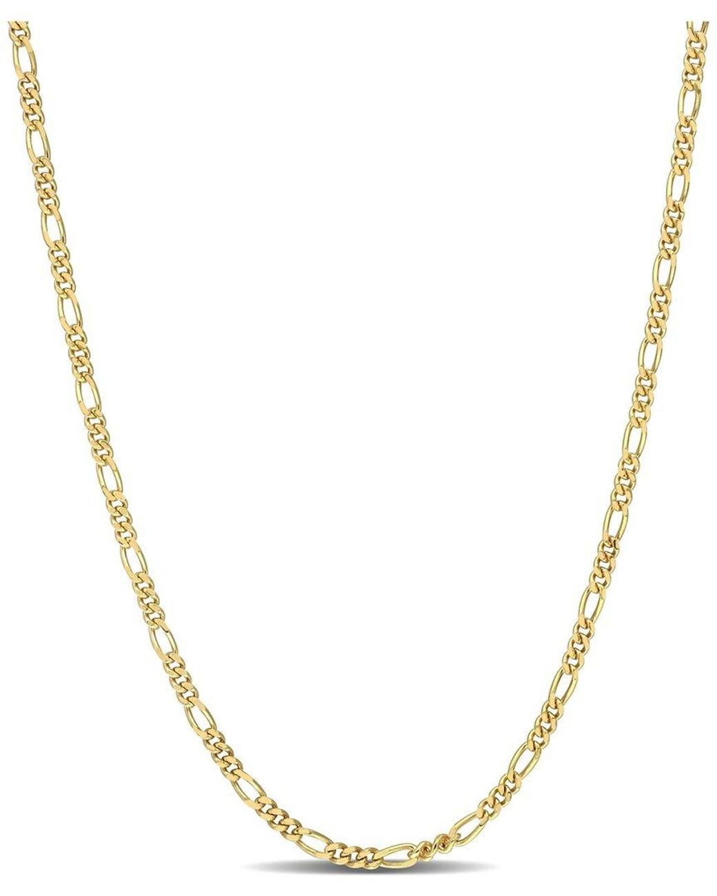 Italian Silver Metallic 18K Over Figaro Chain Necklace