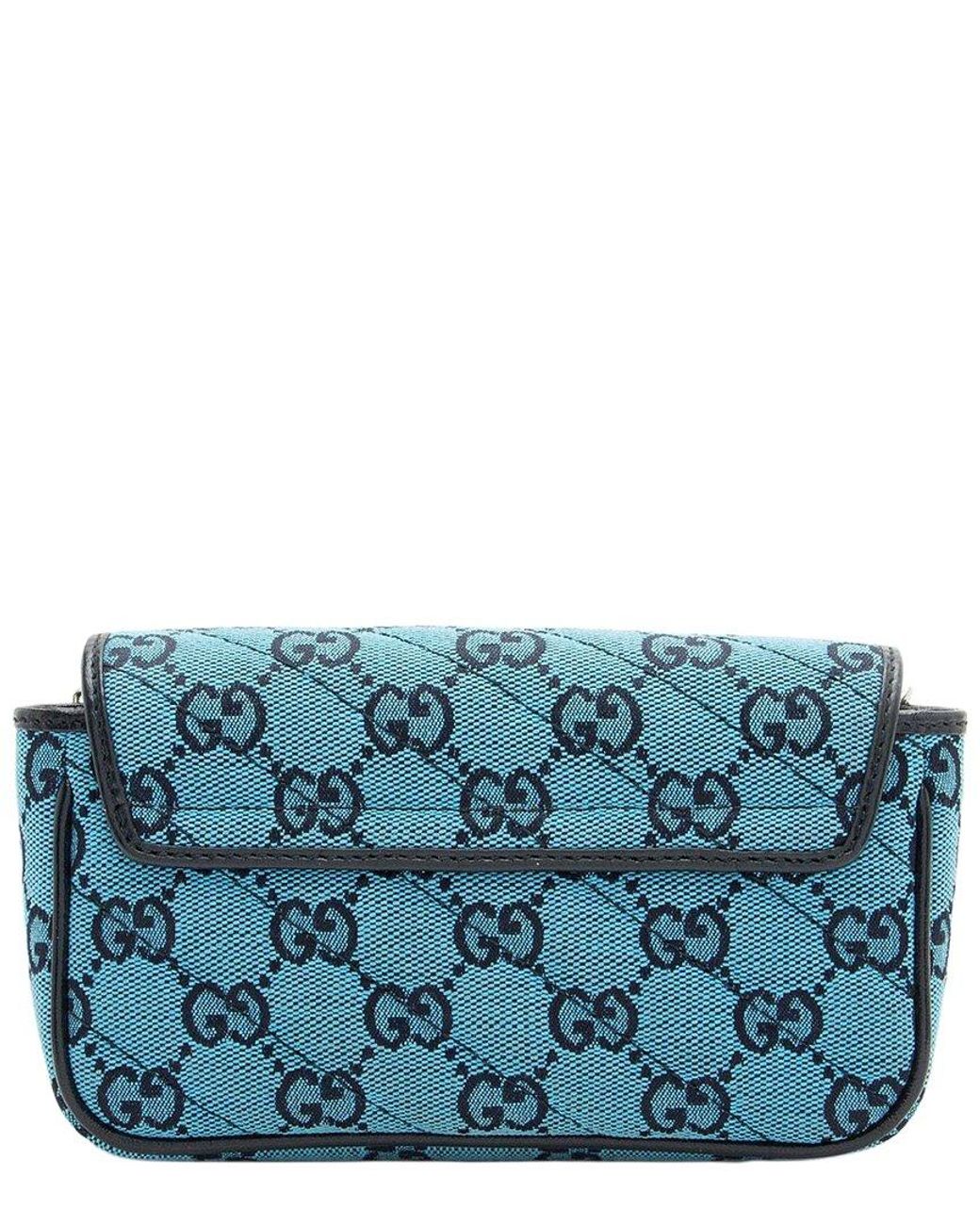 Gucci Blue Matelassé GG Marmont Mini Flap Bag (authentic Pre-loved)
