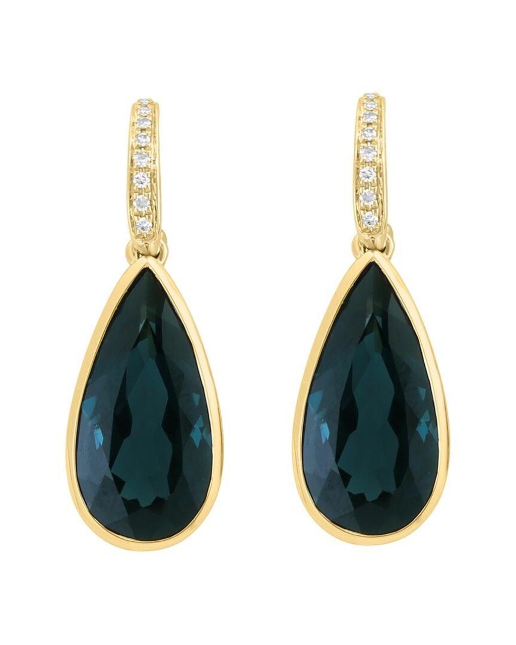 Effy Fine Jewelry Metallic 14K 10.06 Ct. Tw. Diamond & London Topaz Earrings