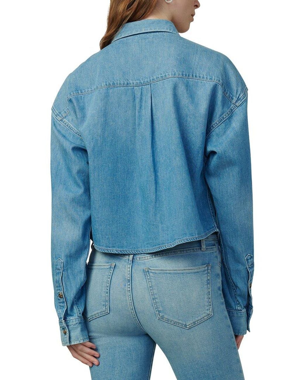 Joe's Jeans Blue The Cropped Boyfriend Button Down Shirt