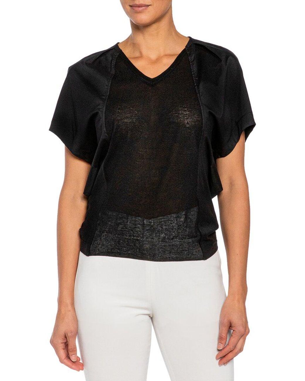 Santorelli Black Knit Top