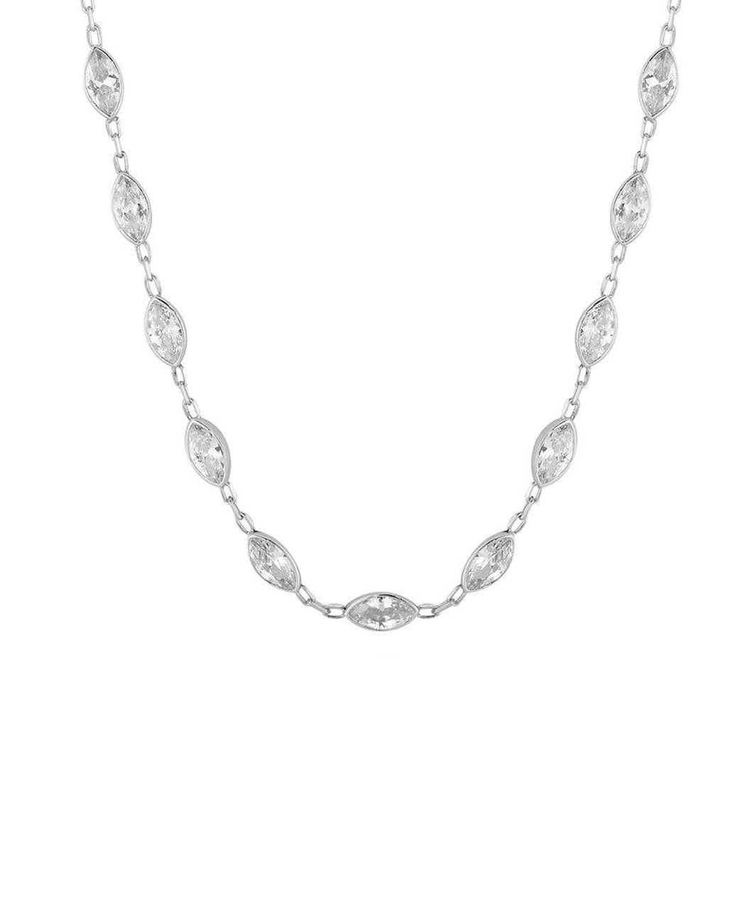 Glaze Jewelry Metallic Silver Cz Marquese Necklace