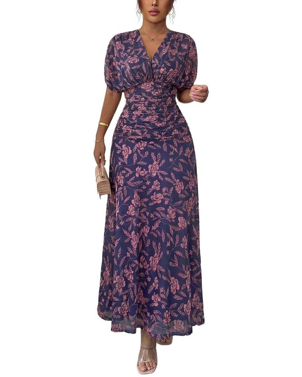 XIRELLI Purple Print Maxi Dress