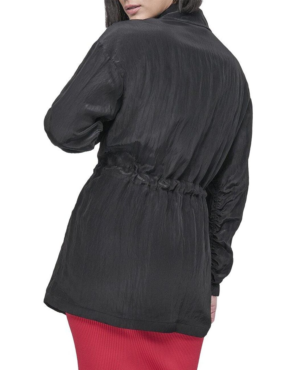 DKNY Gray Textured Anorak Jacket