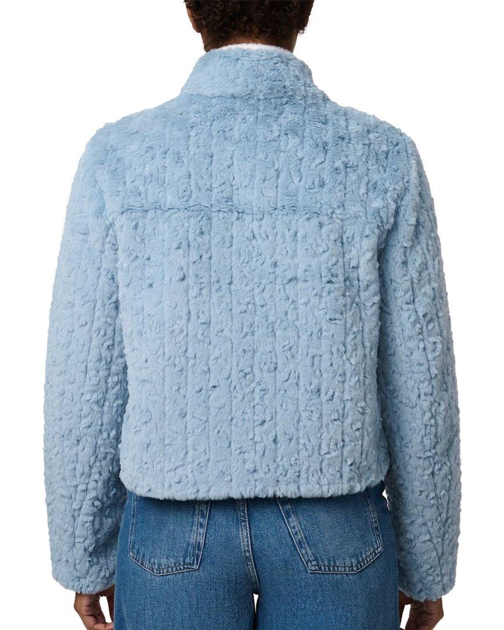 Bernardo Blue Short Sherpa Coat