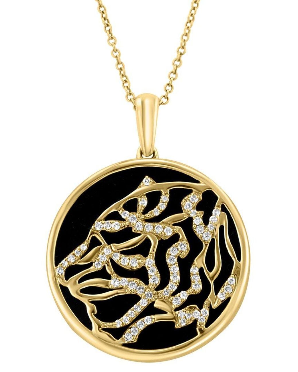 Effy Fine Jewelry Metallic 14K 13.57 Ct. Tw. Diamond & Onyx Necklace