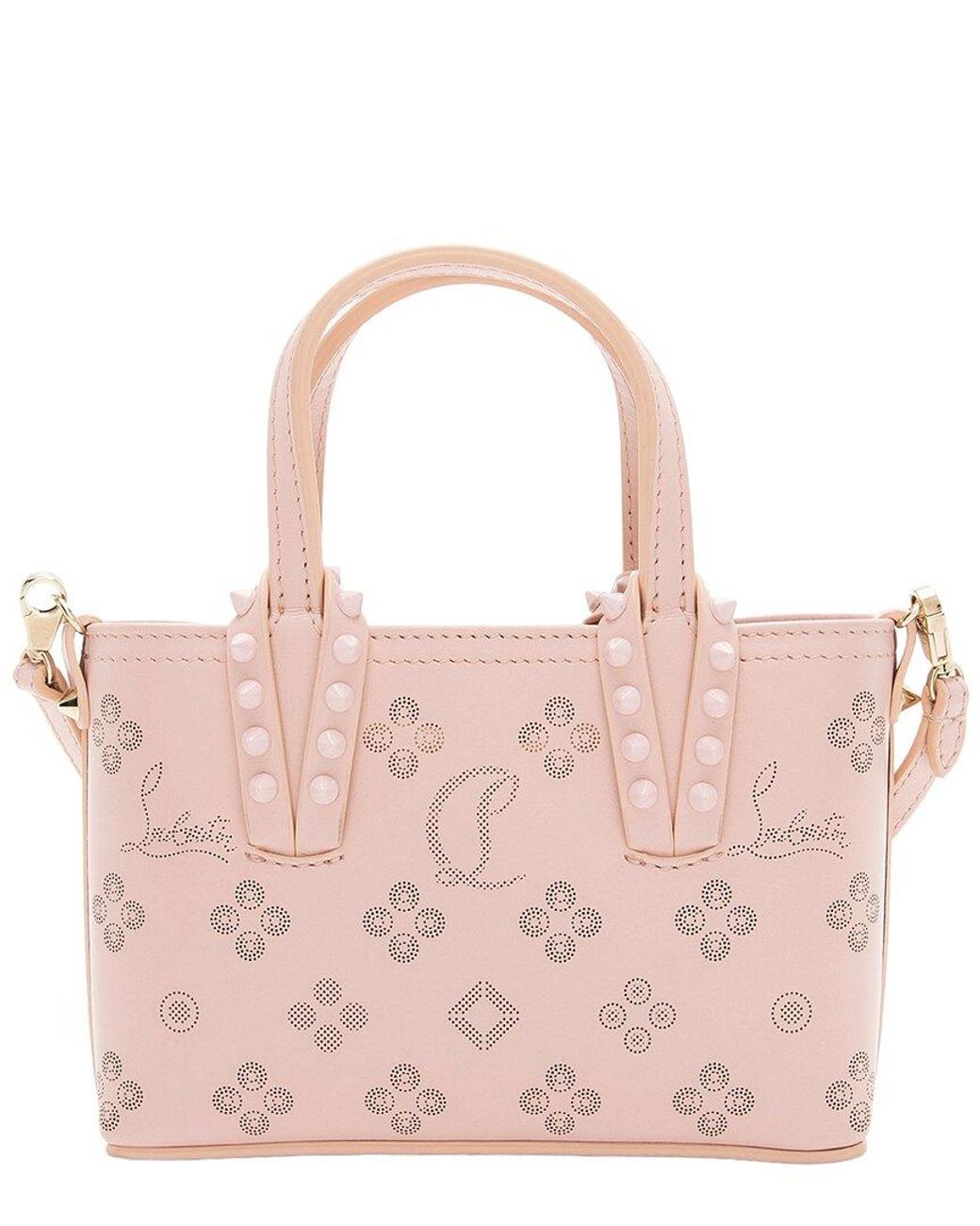 Christian Louboutin Pink Perforated Leather Loubinthesky Cabata Nano Tote (authentic Pre-loved)
