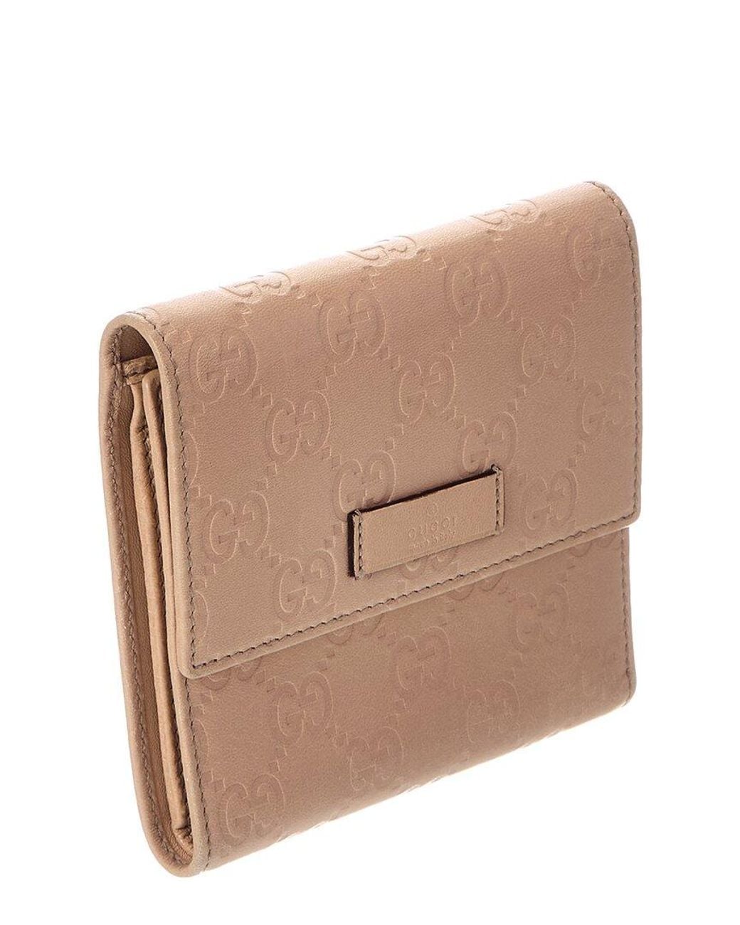 Gucci Natural Leather Trifold Wallet (Authentic Pre-Loved)