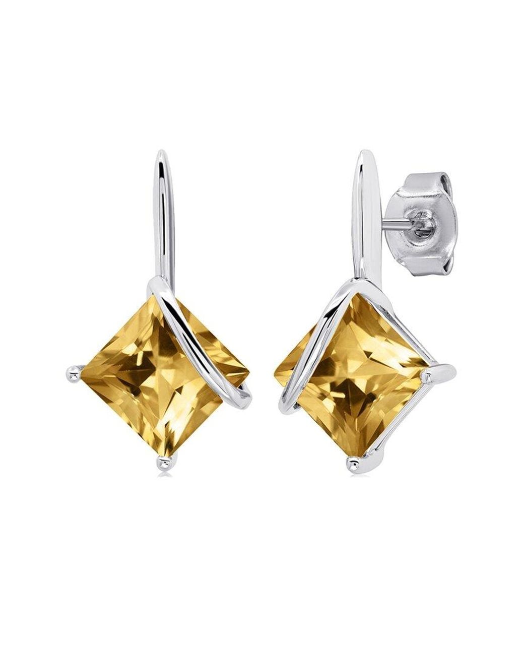 MaxColor Metallic 2.90 Ct. Tw. Citrine Drop Earrings