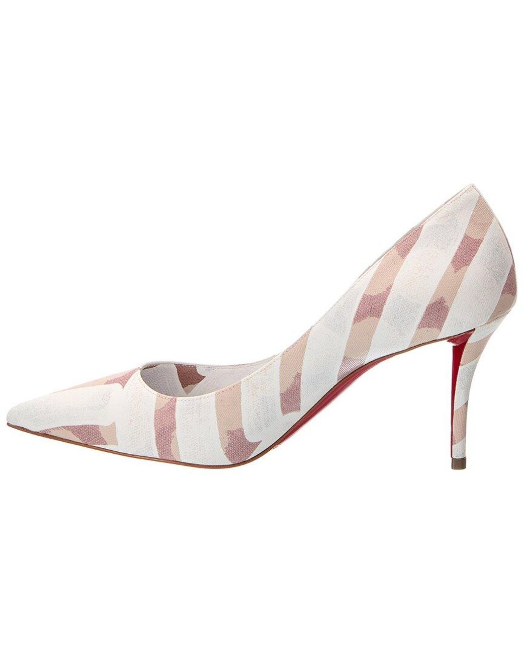 Christian Louboutin White Miss Z 80 Linen Pump