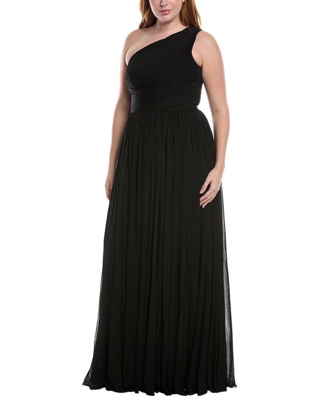 Michael Kors Black Ruched Chiffon Gown