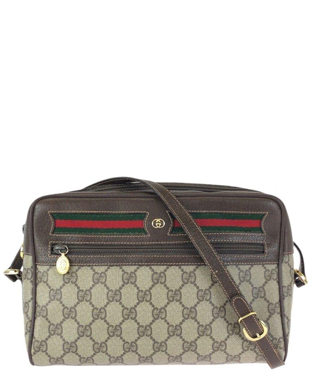 Gucci Gray Gg Supreme Canvas Shoulder Bag (Authentic Pre-Loved)