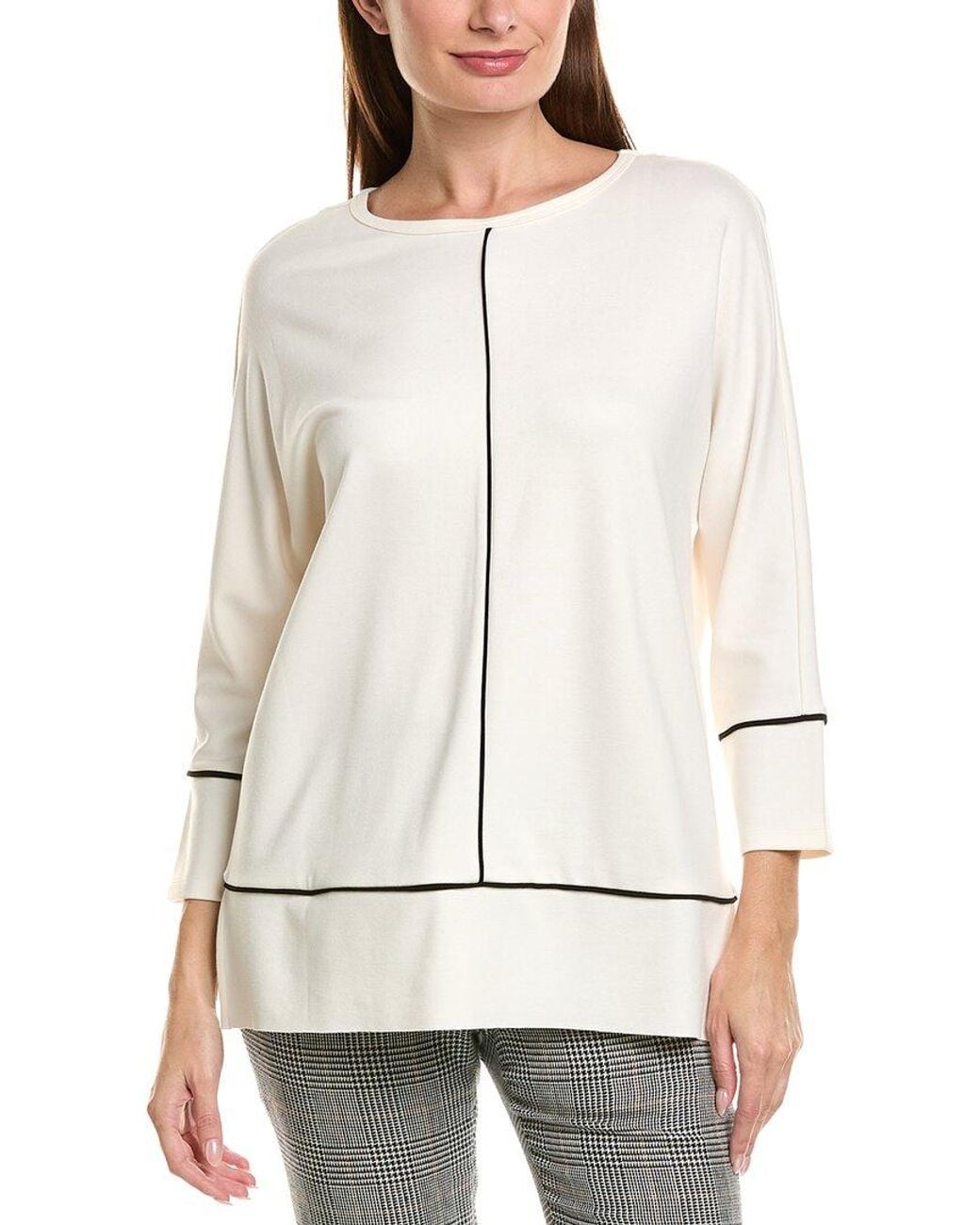 Jones New York White Lightweight Serene Sleeve Tunic