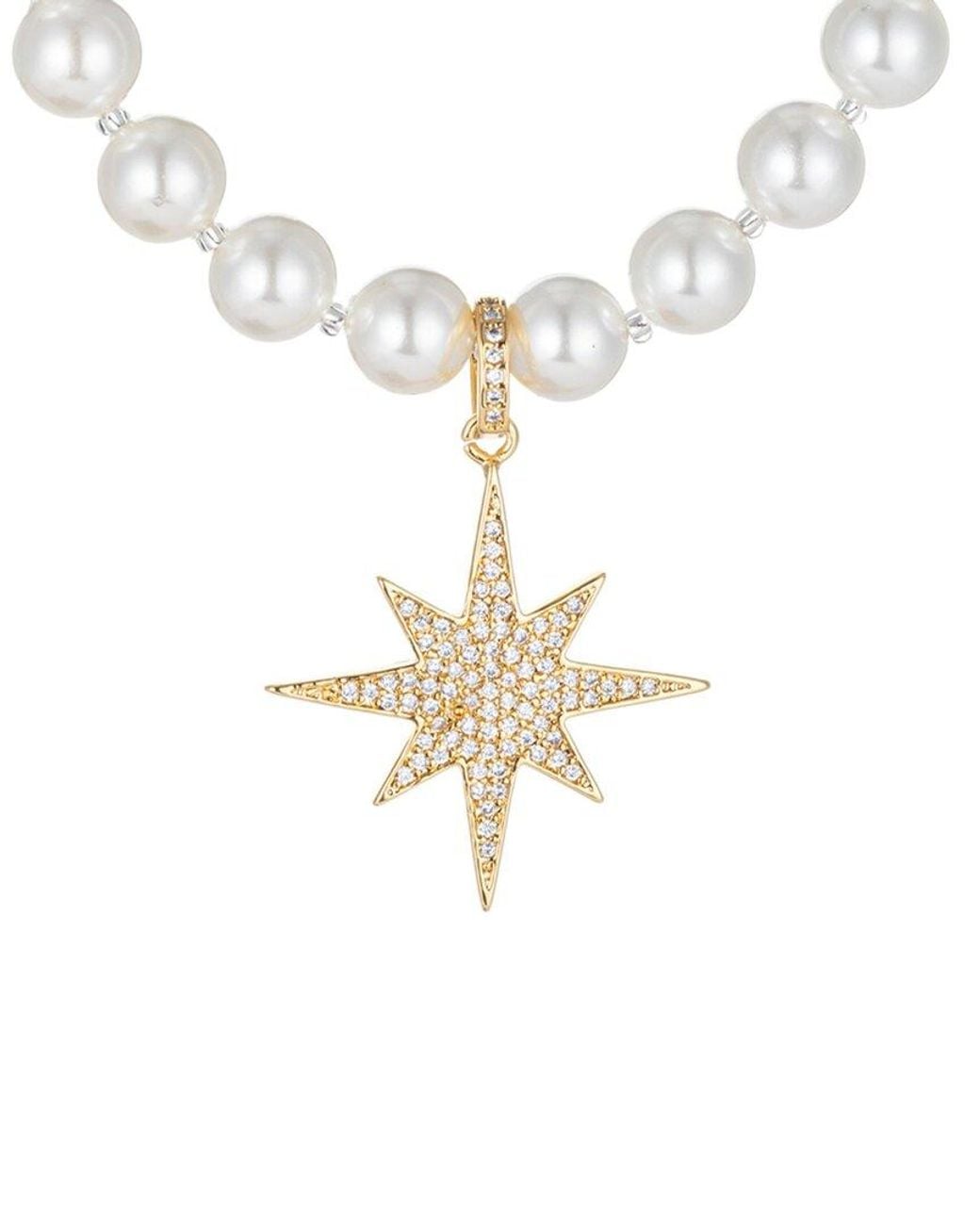 Eye Candy LA White Luxe Collection Shell Pearl Hannah Necklace