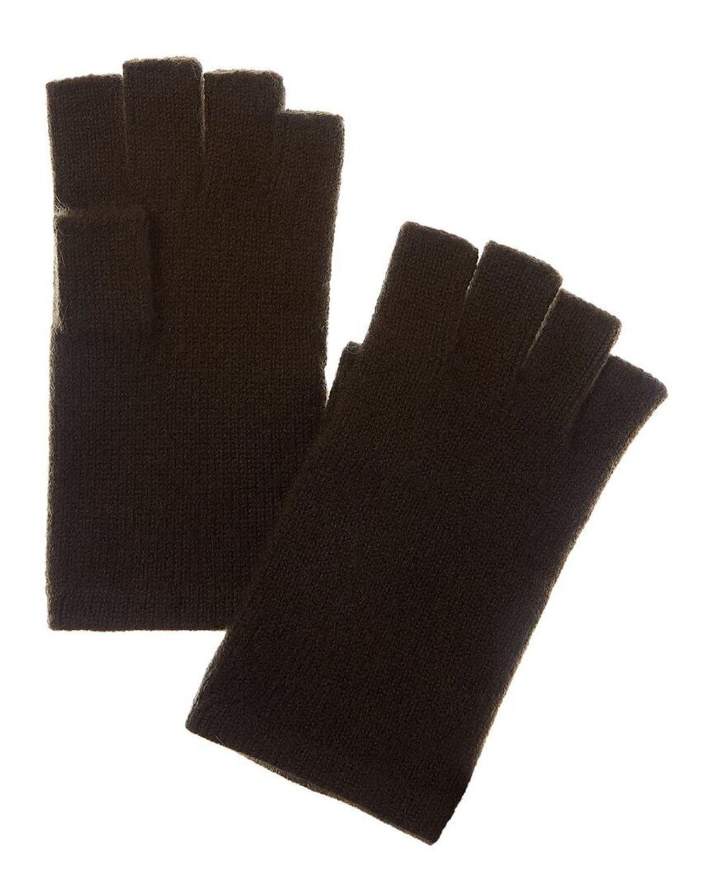 Sofiacashmere Black Sofiacashmere Fingerless Cashmere Gloves
