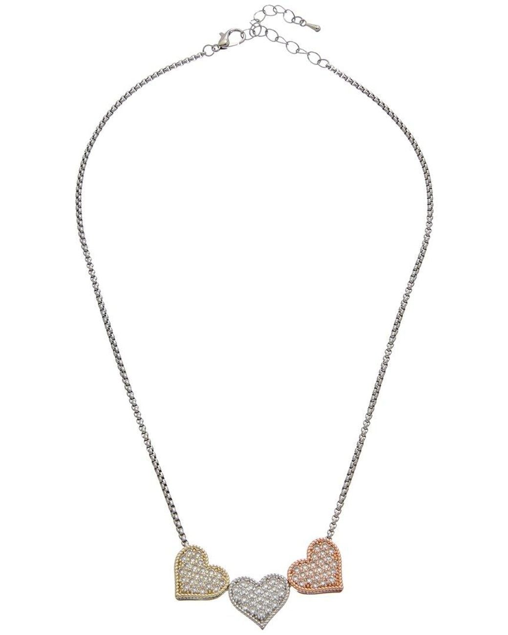 Juvell Metallic 18K Plated Cz Heart Necklace