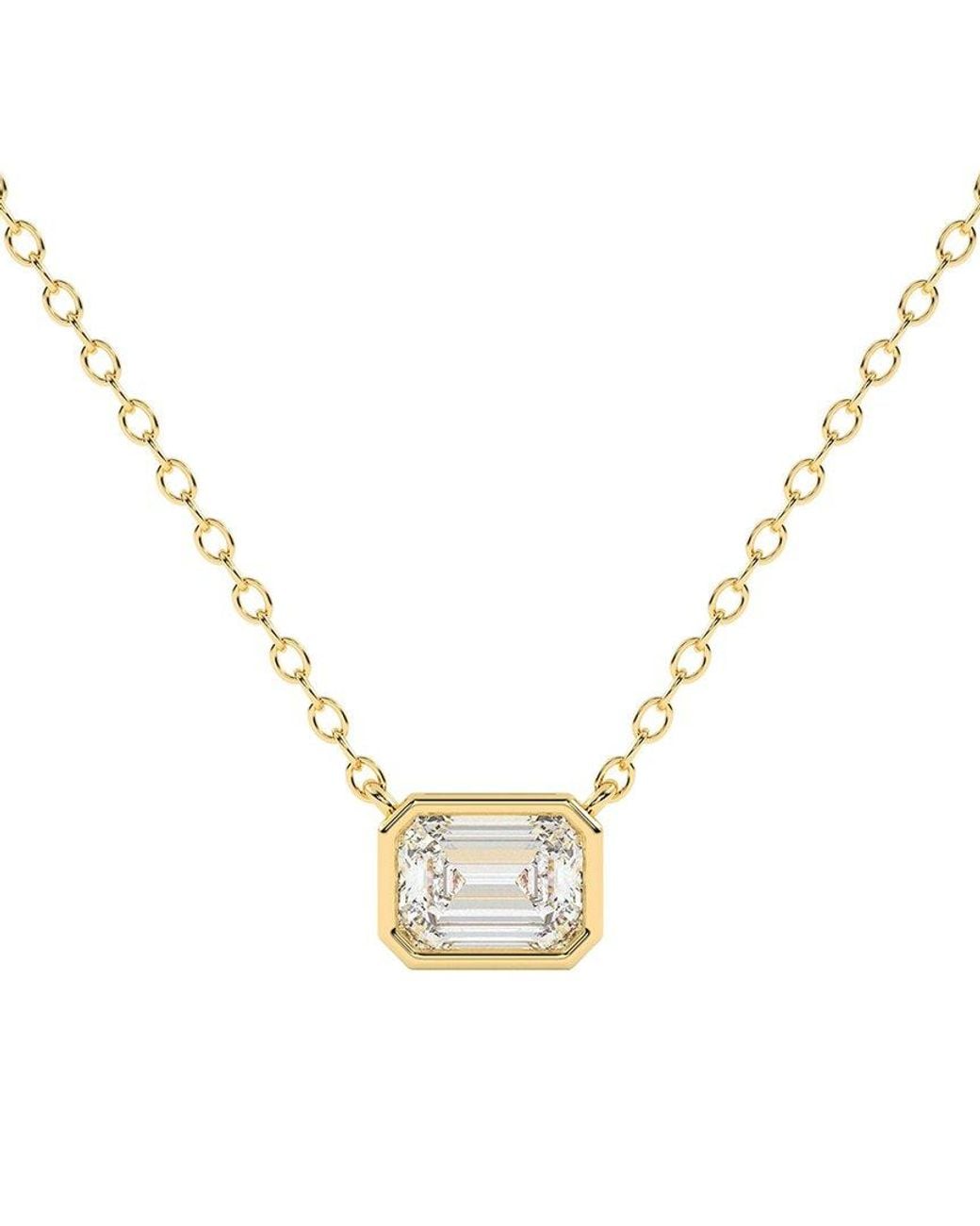 Lab Grown Diamonds Metallic 14K 1.00 Ct. Tw. Lab-Grown Diamond Necklace