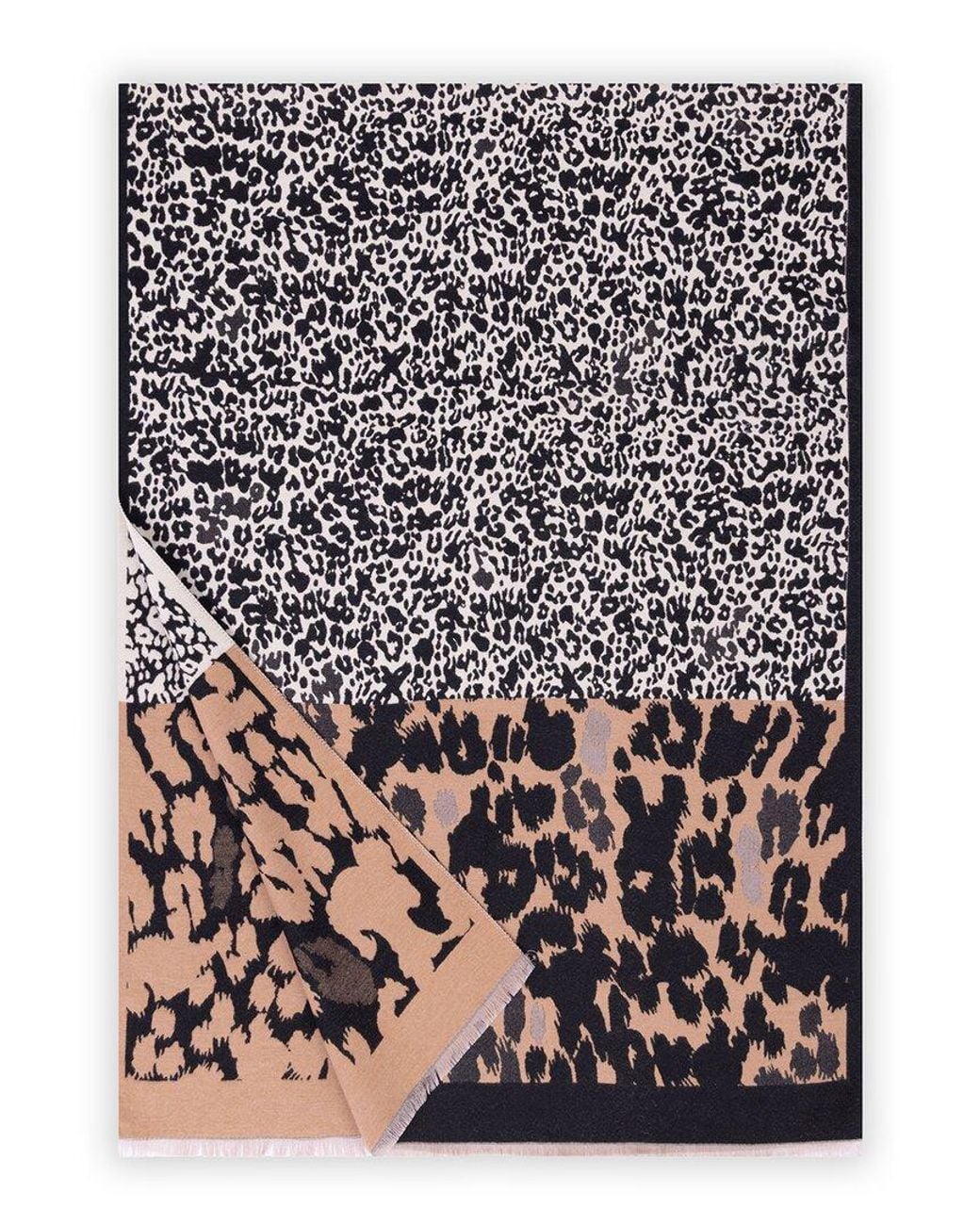 Saachi Black Animal Print Reversible Bandana