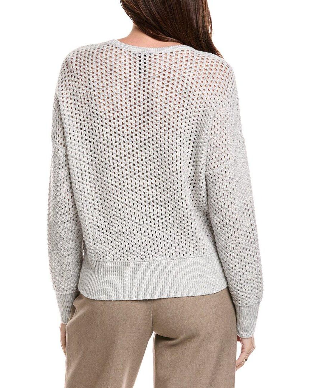 Eileen Fisher Gray Petite Textured Wool Sweater