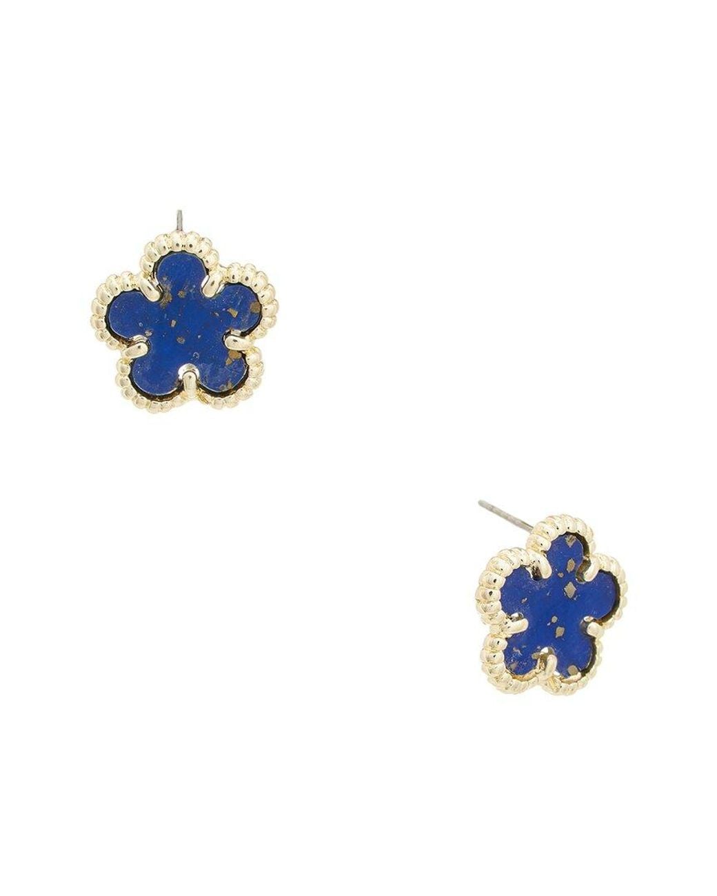 Juvell Blue 18K Plated Clover Earring