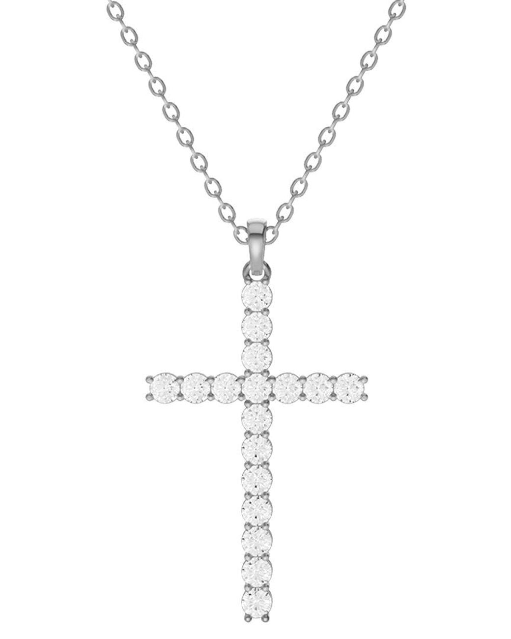 Lab Grown Diamonds Metallic 14K 1.50 Ct. Tw. Lab-Grown Diamond Necklace