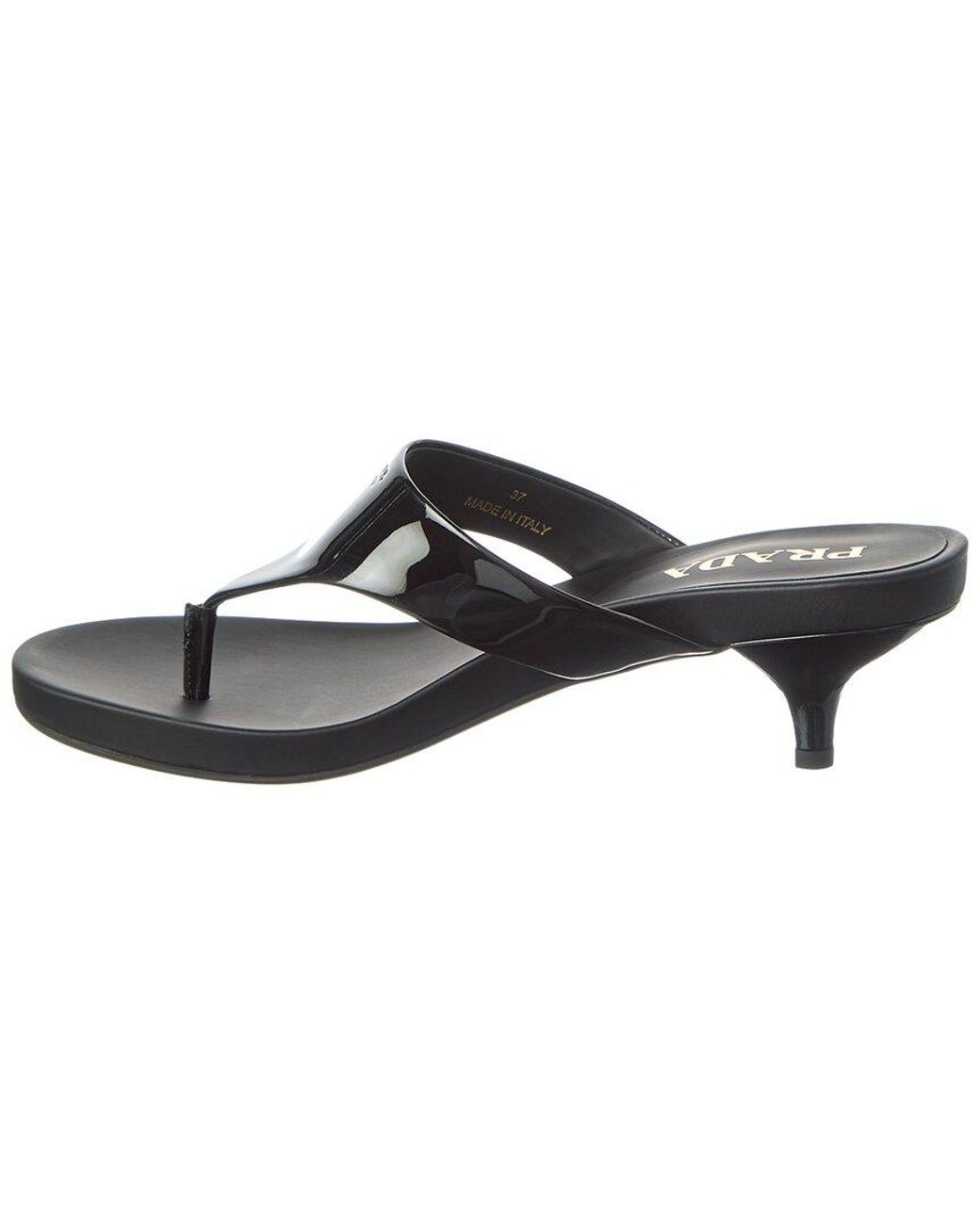 Prada Black Open-Toe Leather Sandal
