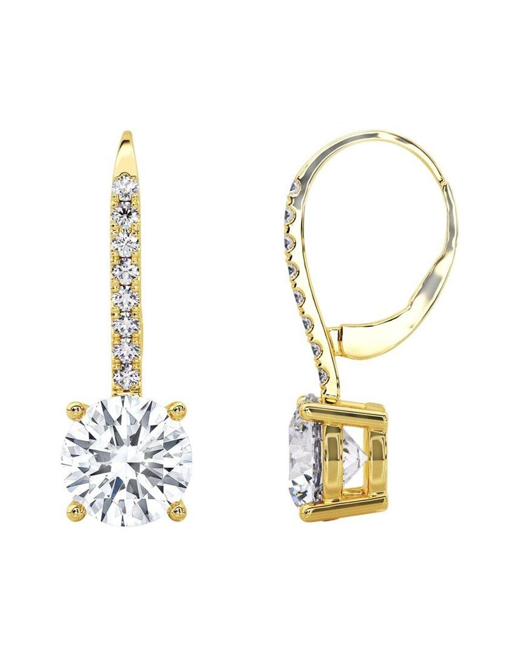 Lab Grown Diamonds Metallic 14K 1.50 Ct. Tw. Lab-Grown Diamond Earrings