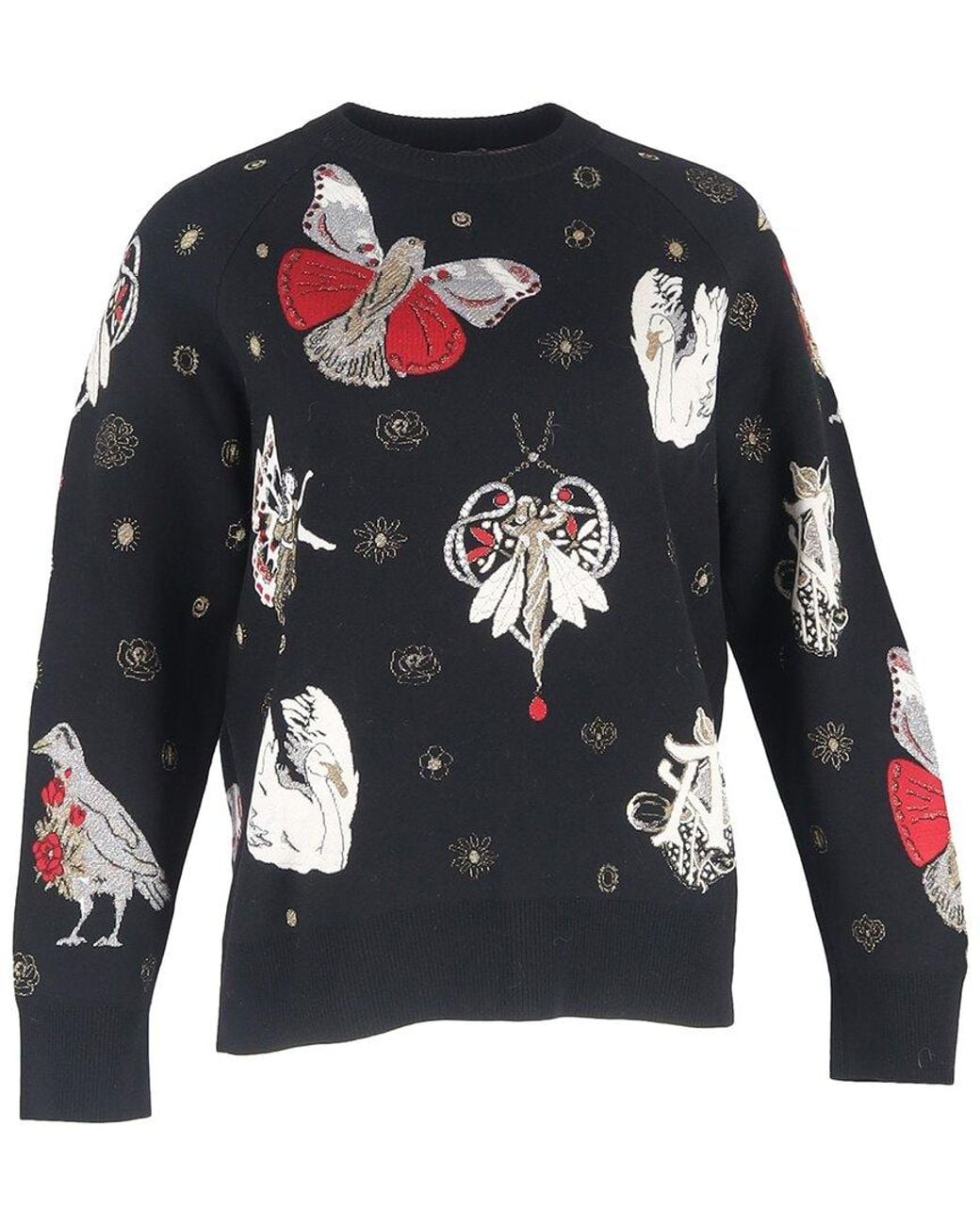 McQueen Blue Gothic Fairytale Printed Sweater, Size It, (Authentic Pre-Loved)