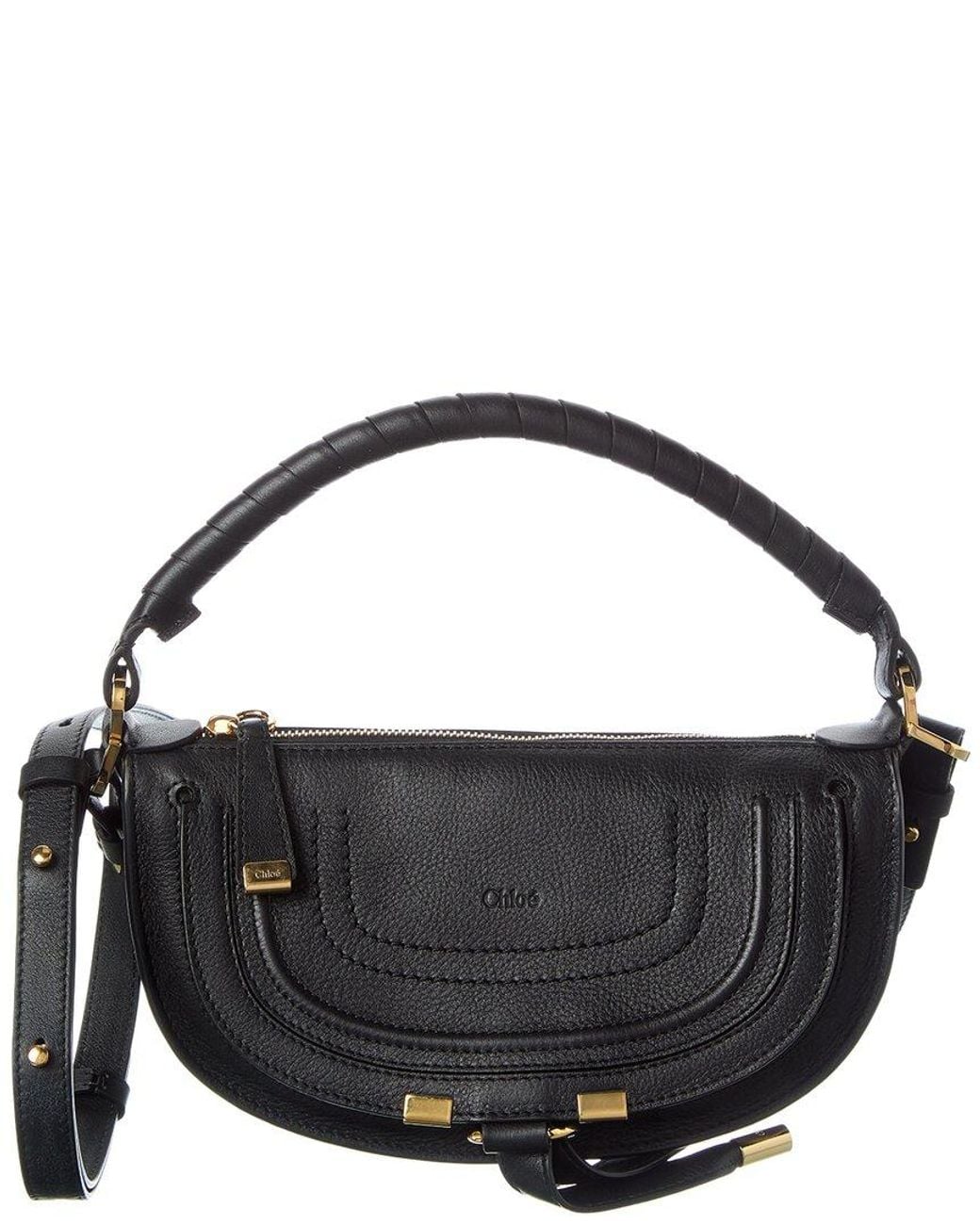 Chloé Black Marcie Mini Leather Shoulder Bag